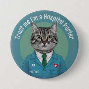 Ziekenhuis Porter, medisch beroep, gezondheidsassi Ronde Button 7,6 Cm