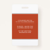 Ziekenhuis RN medewerker caduceus terracotta foto Badge (Achterkant)