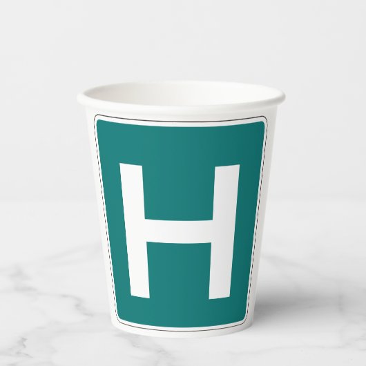 Ziekenhuis Road Sign Emergency Medical Facility Papieren Bekers (Voorkant)