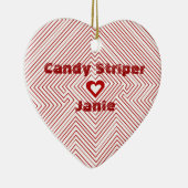 Ziekenhuis Snoep Striper Gift Gifts Heart Ornament (Rechts)