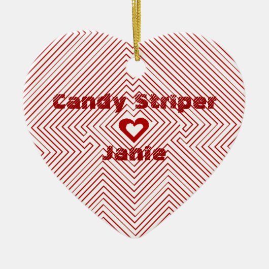 Ziekenhuis Snoep Striper Gift Gifts Heart Ornament (Voorkant)