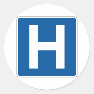 Ziekenhuis Straatbord Ronde Sticker