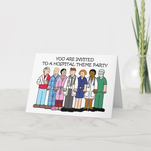 Ziekenhuis Thema Party Uitnodiging (Voorkant)