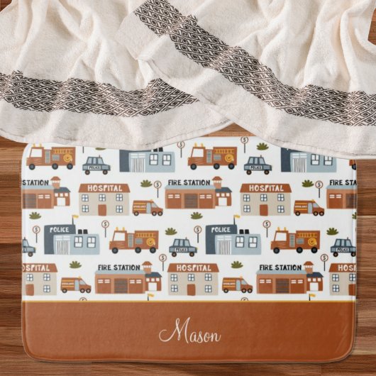 Ziekenhuis, vuur, stadspatroon van politie voor ki badmat