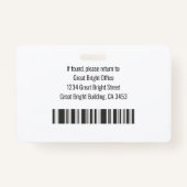 Ziekenhuis Werknemer Foto Naam Logo Zwart-wit Badge (Achterkant)