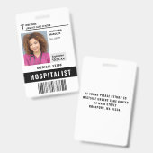 Ziekenhuisarts Dokter ID Pasfoto Badge (Voor- en achterkant)