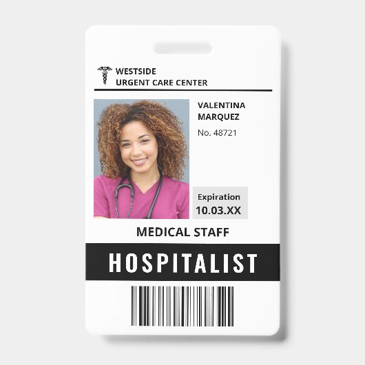 Ziekenhuisarts Dokter ID Pasfoto Badge (Voorzijde)