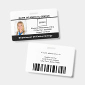 Ziekenhuisarts Logo Foto-streepjescode ID Badge (Voor- en achterkant)