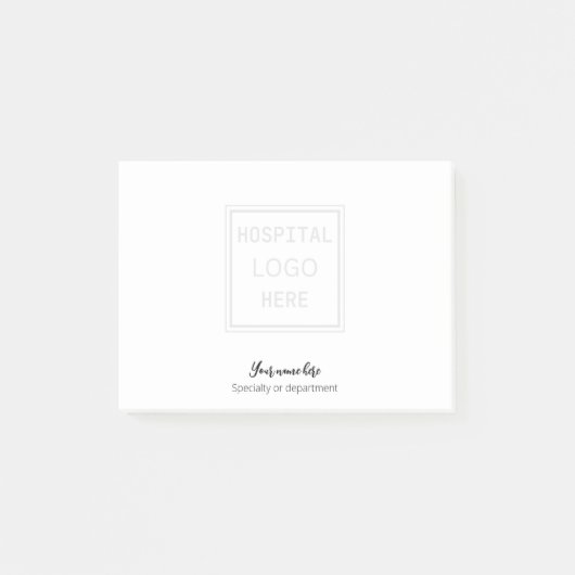 Ziekenhuisarts, logo & naam & afdeling post-it® notes (Voorkant)