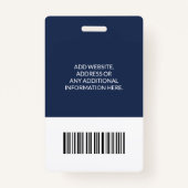 Ziekenhuisarts Medewerker barcode ID Badge (Achterkant)