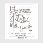 Ziekenhuisauto-Cartoon. Sticker (Vel)