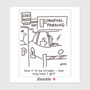 Ziekenhuisauto-Cartoon. Sticker