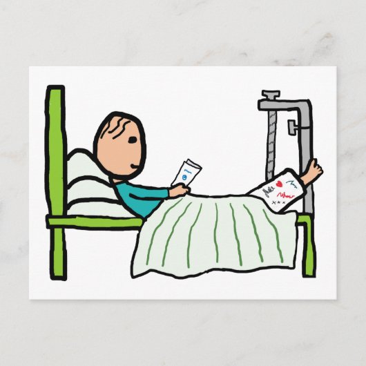 Ziekenhuisbed Briefkaart (Voorkant)