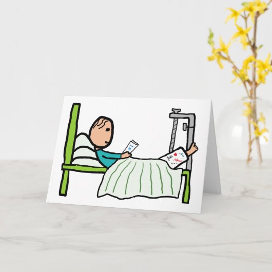 Ziekenhuisbed Kaart (Gele Bloem)