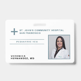 Ziekenhuisblauw Gray Medical Doctor Logo Foto ID Badge