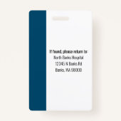 Ziekenhuiskaart Badge (Achterkant)