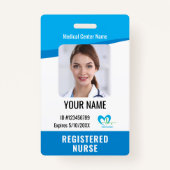 Ziekenhuismedewerker Foto ID Naam Streepjescode Lo Badge (Voorkant)