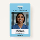 Ziekenhuismedewerker Medisch arts Sky Blue Foto-ID Badge (Voorkant)