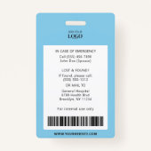 Ziekenhuismedewerker Medisch arts Sky Blue Foto-ID Badge (Achterkant)