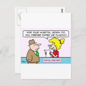 ziekenhuispapier kunststoftoevoer briefkaart (Voorkant / Achterkant)