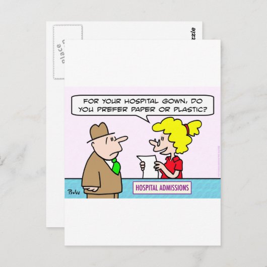 ziekenhuispapier kunststoftoevoer briefkaart (Voorkant / Achterkant)