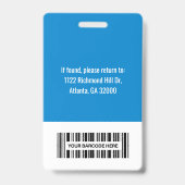 Ziekenhuispersoneel Foto ID Naam Barcode Logo Badge (Achterkant)