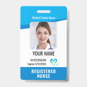 Ziekenhuispersoneel Foto ID Naam Barcode Logo Badge (Voorzijde)