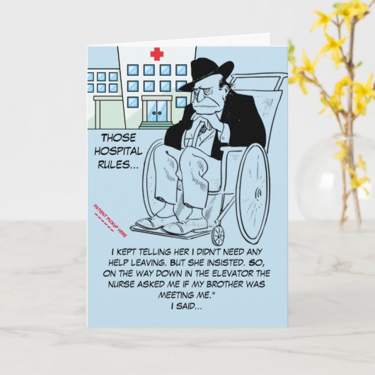 "Ziekenhuisregels" Kaart (Gele Bloem)