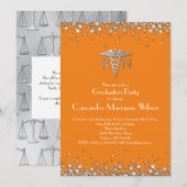 Ziekenhuisschool Afstuderen Oranje zilver Kaart (Voorkant / Achterkant)