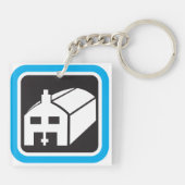 Ziekenhuisschuur Icon Minimalist Healthcare Facili Sleutelhanger (Achterkant)