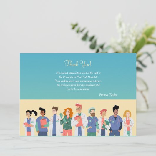 Ziekenhuisteam Hartelijk dank Bedankkaart (Staand voorkant)