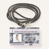 Ziekenhuisverpleegkundige Foto ziekenhuis Badge (Voorkant met draagriem)