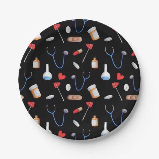 Ziekenhuisverpleegkundige medische apparatuur patr papieren bordje (Voorkant)