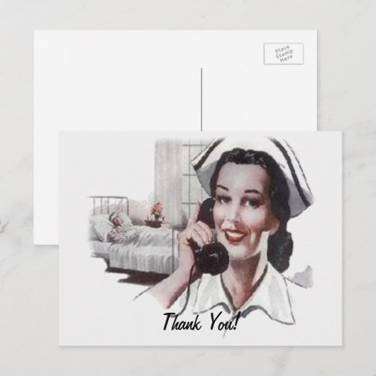  ziekenhuisverpleegkundige telefonisch briefkaart (Voorkant / Achterkant)