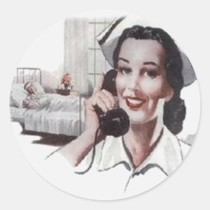 ziekenhuisverpleegkundige telefonisch ronde sticker