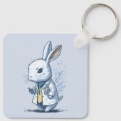 ziekenhuisverpleegster bunny konijnenkonijn sleutelhanger (Achterkant)