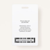 Ziekenhuiswerker Nurse RN Logo en foto-ID Badge (Achterkant)