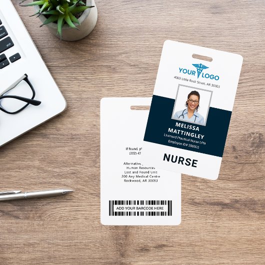 Ziekenhuiswerker Nurse RN Logo en foto-ID Badge