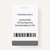 Ziekenhuiswerknemer Foto naam Logo grijs en wit Badge (Achterkant)