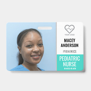 Ziekenhuiswerknemer grote foto-badge met streepjes badge