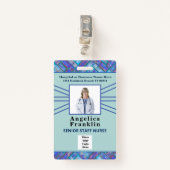 Ziekenhuiswerknemer Verpleegkundige Fotobarcode Lo Badge (Voorkant met clip)