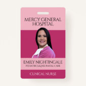 Ziekenhuisziekenhuis roze badge (Voorkant)