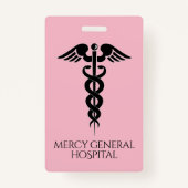 Ziekenhuisziekenhuis roze badge (Achterkant)