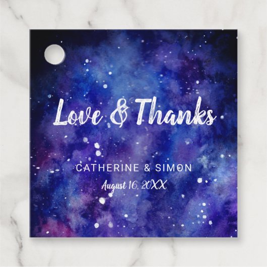 Ziekensterren voor waterverf van liefde en bedankt bedankjes labels (Voorkant)