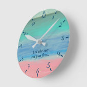 Ziekenstrand met roze zand ronde klok (Hoek)