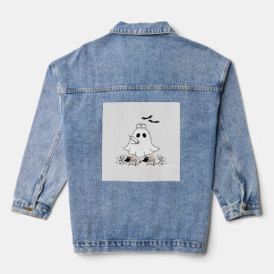 Ziekenverpleegster spook cute Halloween-ontwerp kl Denim Jacket