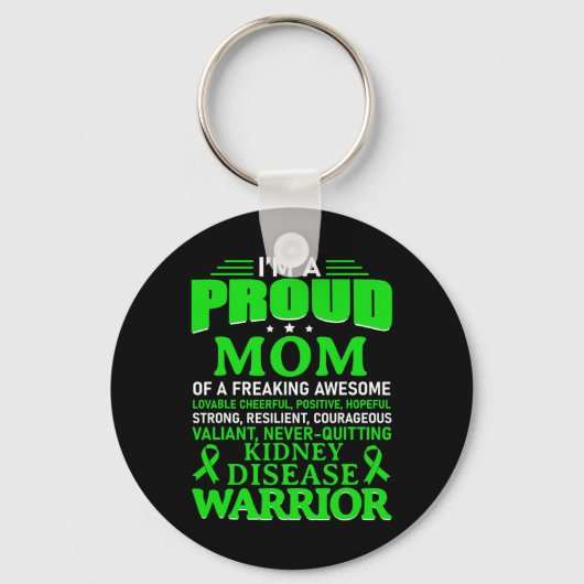 Ziekte Bewustzijn Overlevende Groene Lint Moeder V Sleutelhanger (Voorkant)