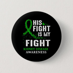 Ziekte Bewustzijn Overlevende Groene Ribbon Mannen Ronde Button 5,7 Cm