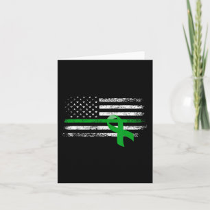 Ziekte Bewustzijn US Flag Support Squad Green Ribb Kaart