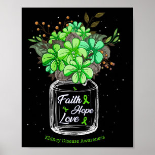 Ziekte Geloof Liefde Hoop Bloemenkruik Bewustzijn Poster